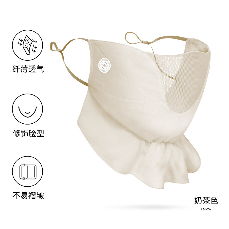 Verano nueva Máscara de protección solar femenina conducción al aire libre protección UV máscara de gasa transpirable delgada XKZ47