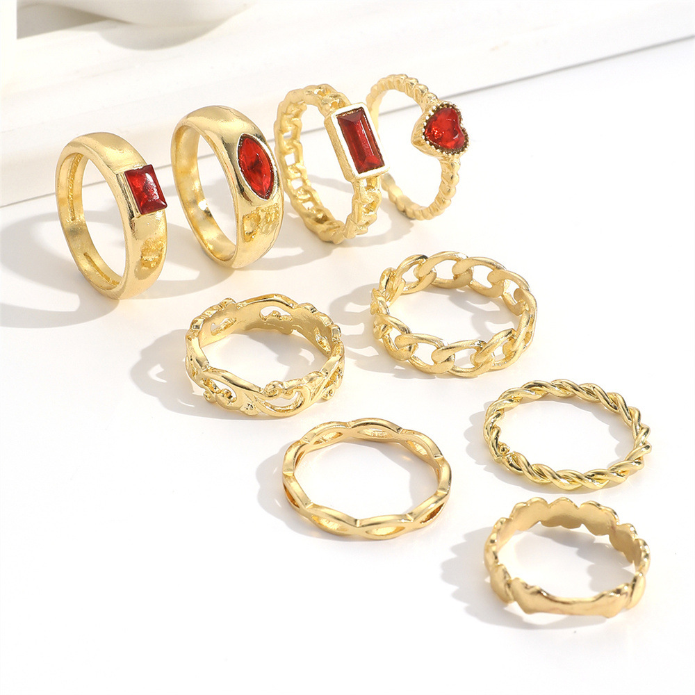 20g Weight Rings Classification One Size Ring Size 1 Set Quantity Holiday, Daily Occasion Zinc alloy Material Geometric, Heart Shape Pattern All Seasons Season Women's Gender Simple Style, Classic Style Style Simple Style Classic Style Geometric Heart Shape Zinc Alloy Women's Rings 8