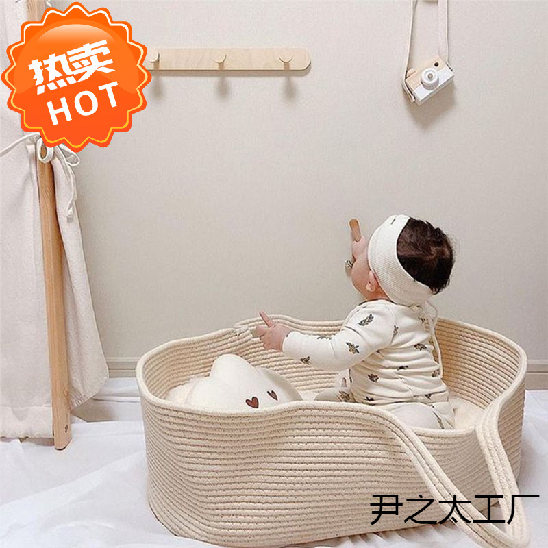 Ins Korean Baby Satchel Cradle Car Baby Bed Photography Props Outing Basket Foldableable Sleeping Basket