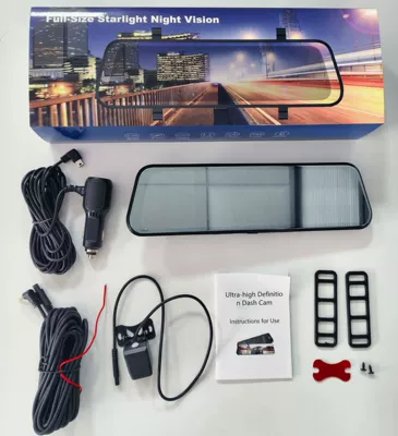Driving recorder — reversing image and mobile - no-card-10inch-touch-control-front-1296p-rear-1080p