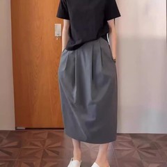 韓国版のシックなファッションは、灰色のカジュアルな雰囲気に合わせて、腰が高くて痩せています。