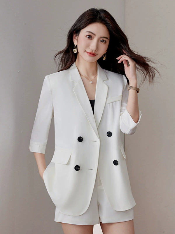 Thin summer classic suit jacket for leisure, shorts, universal set, oversize