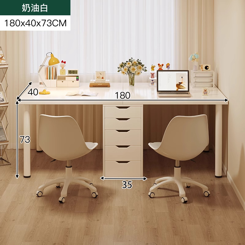 Mesa de alquiler simple dormitorio de niñas escritorio escritorio de computadora escritorio de tocador en casa escritorio de oficina largo viento de crema