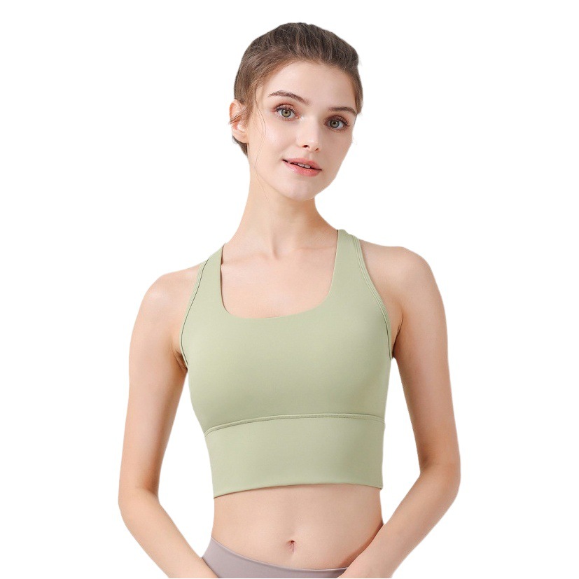 Sujetador deportivo para mujer, chaleco para correr a prueba de golpes con almohadillas para el pecho, ropa de yoga de alta gama, top deportivo, entrenamiento de Pilates