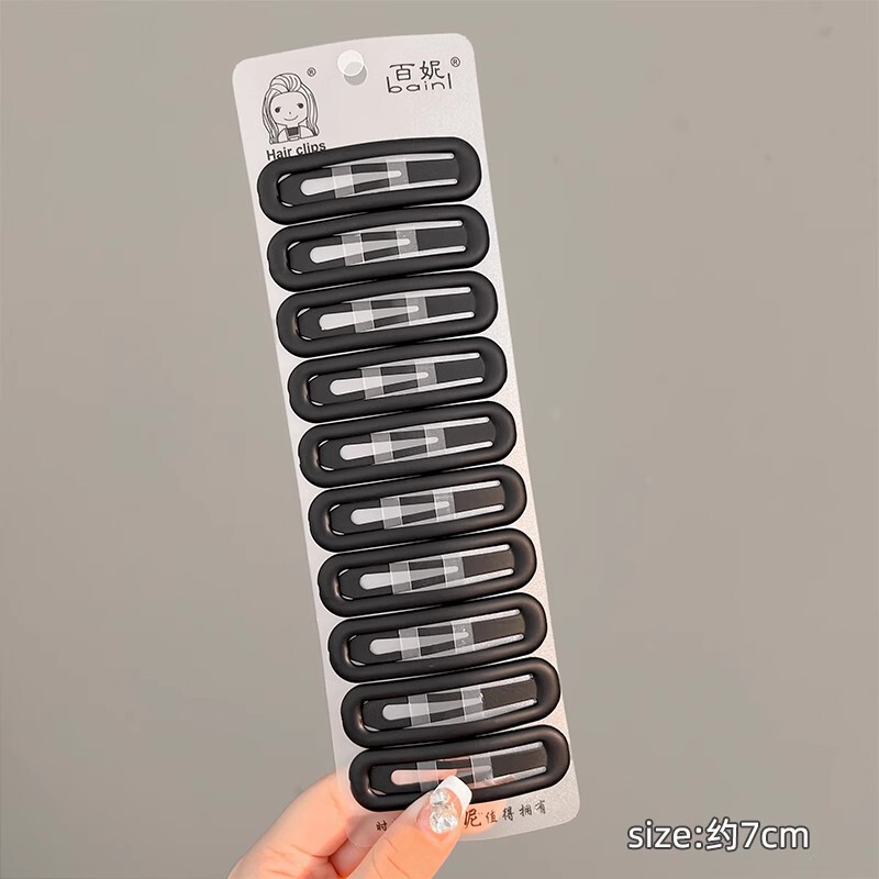 简约黑色磨砂发夹女后脑勺碎发整理神器侧边刘海夹bb夹子头饰发卡|undefined