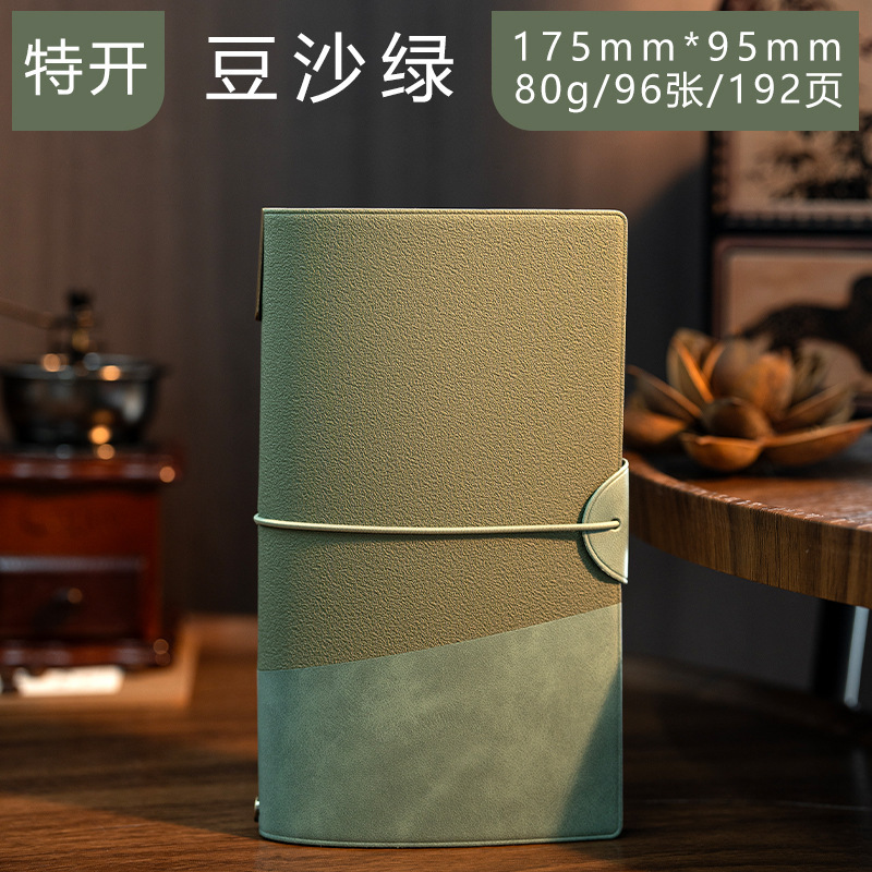 Cuaderno de mano de correa retro de alto valor en blanco sello de hoja de bolsillo cuaderno de comercio exterior DZa6