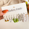 Children's earrings, set, cartoon resin, suitable for import, new collection, 5 pieces, wholesale