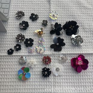 Hand-Sewn Flowers, Fashionable and Versatile Stereo Sequin Flowers, Multi-Color Classic Handmade Beading Clothing, Shoes and Hats, Accessories