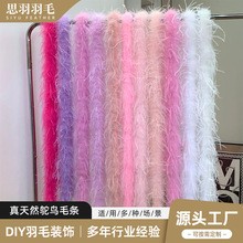 跨境彩色羽毛条单层鸵鸟毛条diy手工装饰圣诞工艺品服装材料批发