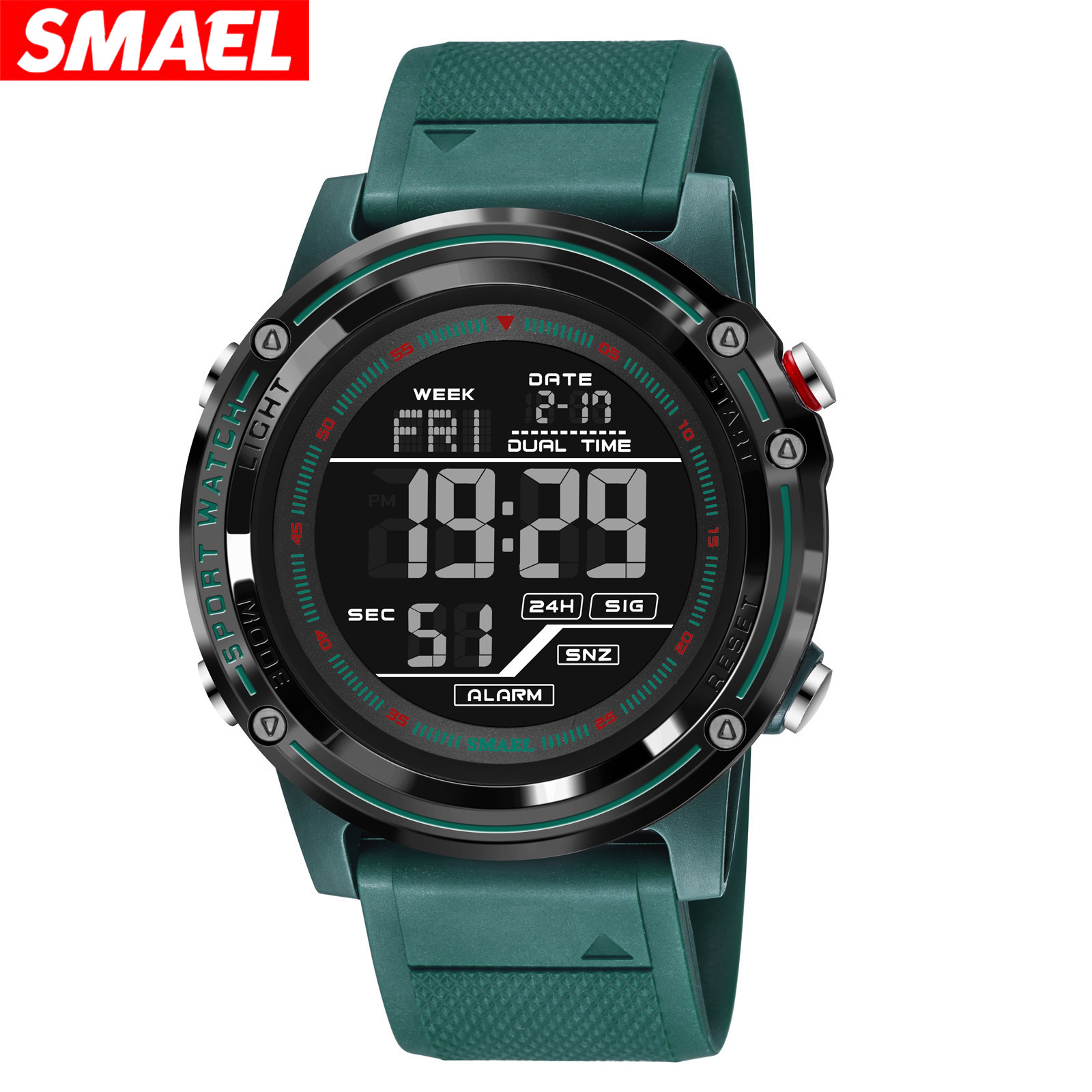 SMAEL reloj deportivo de pantalla única al aire libre estilo callejero personalidad impermeable reloj electrónico para hombres y mujeres