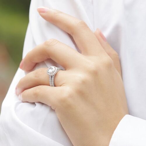 Elegant S925 Sterling Silver Wedding Ring Set for Women, Trendy Zircon Combination Rings—Perfect for International Trade Jewelry Designs