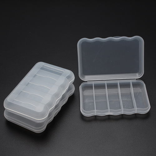 Transparent plastic storage box, round and square PP plastic battery accessories storage box, earphone box