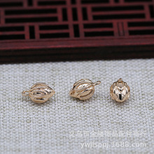义乌金缕保色铜镀金DIY单孔莲花花苞饰品水晶玉石吊坠配件B2927