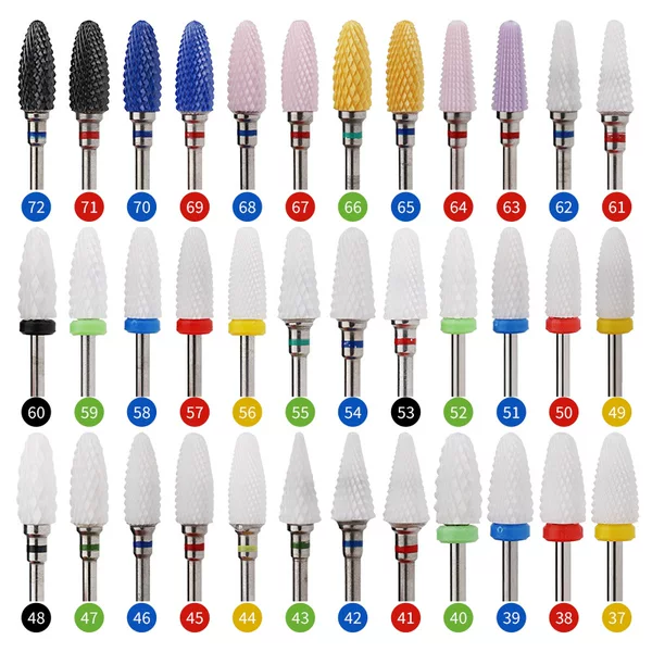 Nail art ceramic grinding head nail polish remover rubber polishing grinder drill corn cylinder ceramic grinding head