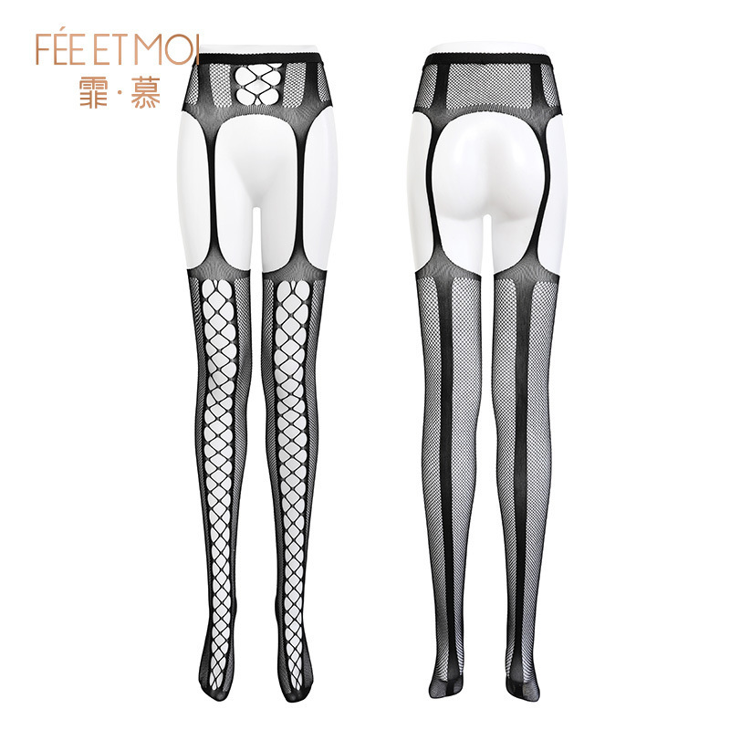 Pantimedias de Malla Calada con Tirantes 7324 de Nailon para Mujer