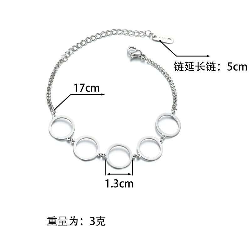 Ornament Female Ring Stitching Creative Bracelet Hollow Stainless Steel Circle Creative Bracelet Factory Direct Sales display picture 3