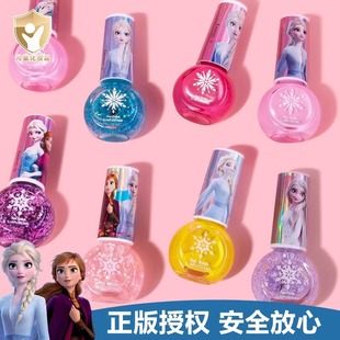 冰雪奇緣兒童指甲油無毒無味女孩可撕拉純植物安全貼紙玩具套裝