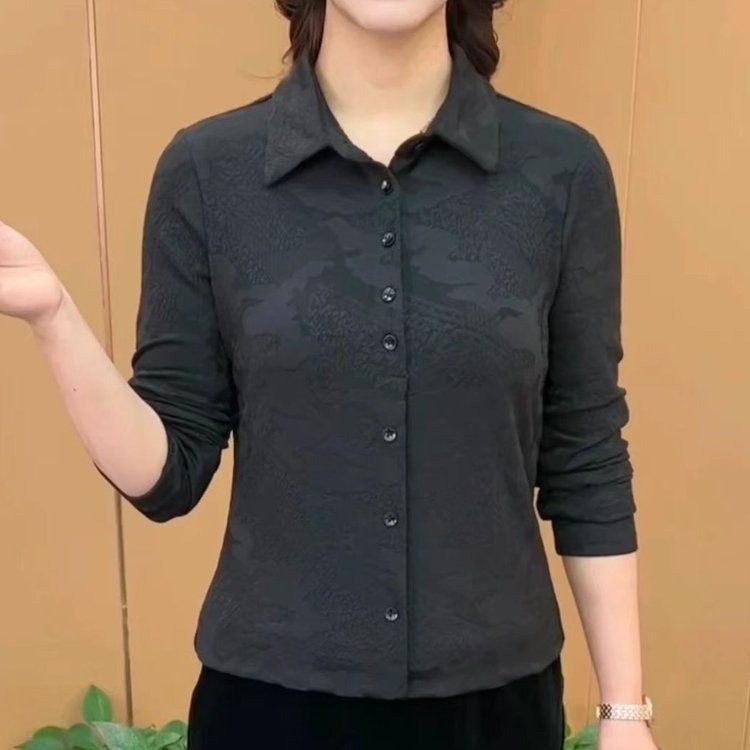秋の新型女性tシャツ長袖ファッション気質シャツ女性は肉を隠して痩せている|undefined