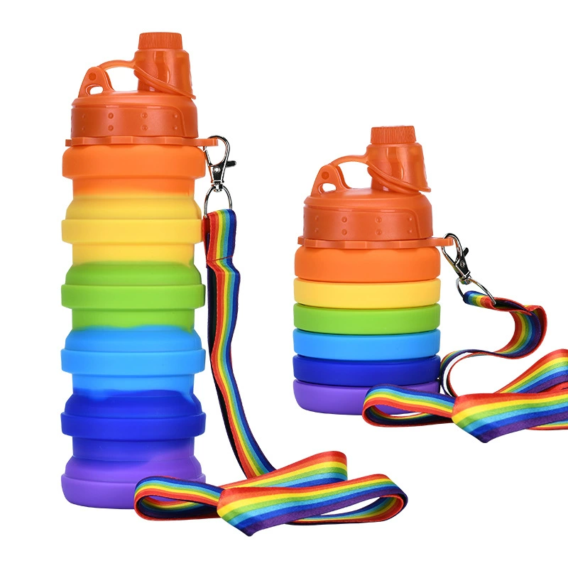 Silicone camouflage folding creative water bottle, Birthday gift