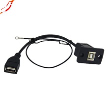 非标4芯2428编织 USB 2.0 A型母转B型母数据线带耳朵固定