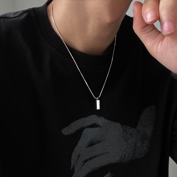 Silver brand necklace hip-hop style