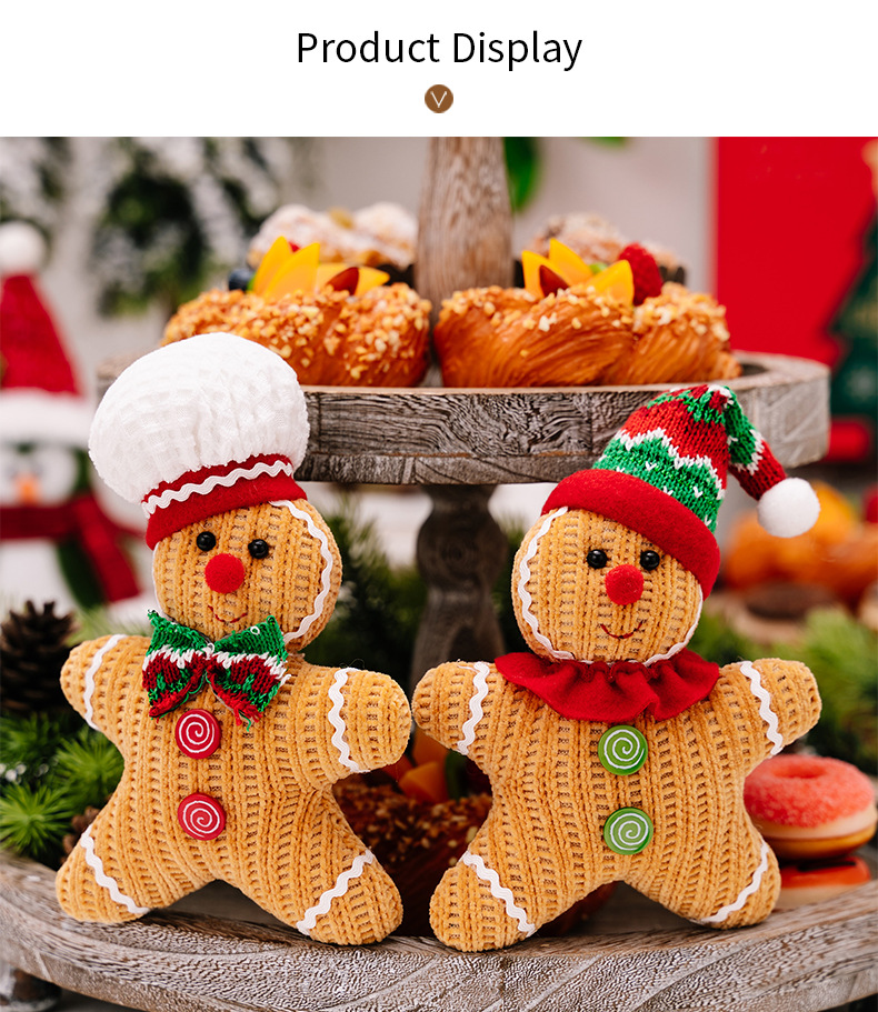 160g Weight Hanging Ornaments Event & Party Supplies 1 Piece Quantity Party, Festival Occasion Polyester Material Christmas Festival Gingerbread Pattern Cute Style Christmas Cute Gingerbread Polyester Party Festival Hanging Ornaments 4