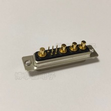 直插焊板9W4母頭連接器 D-SUB混合大電流插頭5+4針電源插座接插件