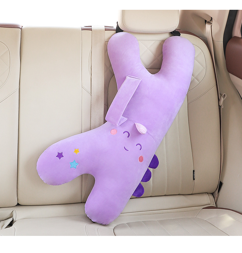 Children's Car Seat Belt Anti-Stranglehold Sleeping Pillow Plush Cute Travel Rest Neck Pillow Shoulder Pad