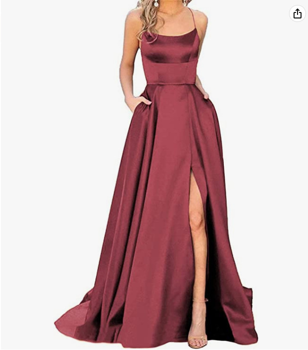 El Comercio exterior europeo y americano Amazon AliExpress deseo vestido de noche de las mujeres sexy Correa simple satén vestido largo