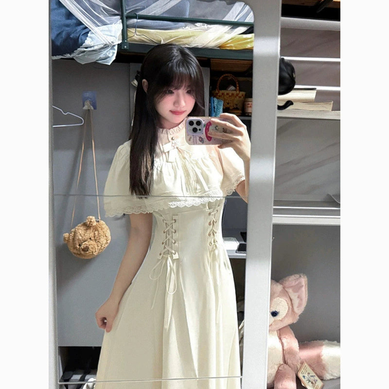 Летнее новое стильное белое платье с лунным светом, дизайнерское платье для похудения с бантом на талии