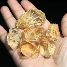 天然巴西黄水晶原石矿物标本石暴力黄水晶石摆件家居装饰品鱼缸石