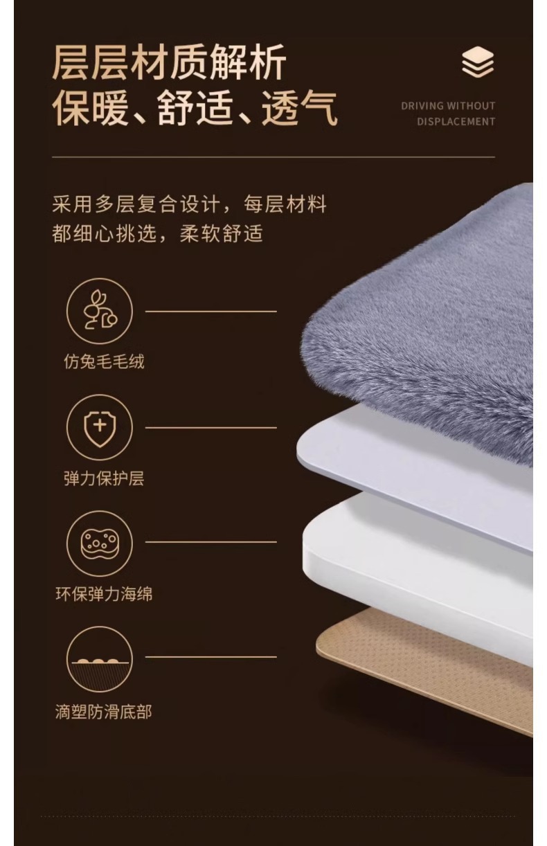 Car Seat Cushion Autumn and Winter Plush Warm and Thickeneded Four-Season Universal Single-Piece Car Seat Cushion Three-Piece Set for Winter Use