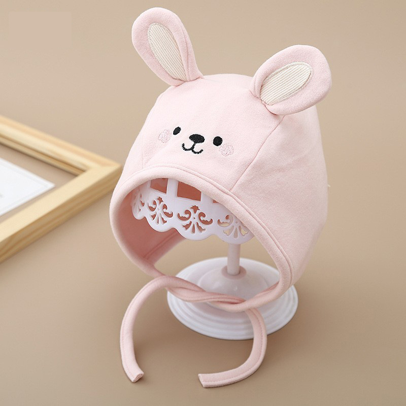 Sombreros para bebés otoño y invierno algodón protector de orejas primavera y otoño bebés pequeños meses de edad recién nacidos a prueba de viento invierno dibujos animados