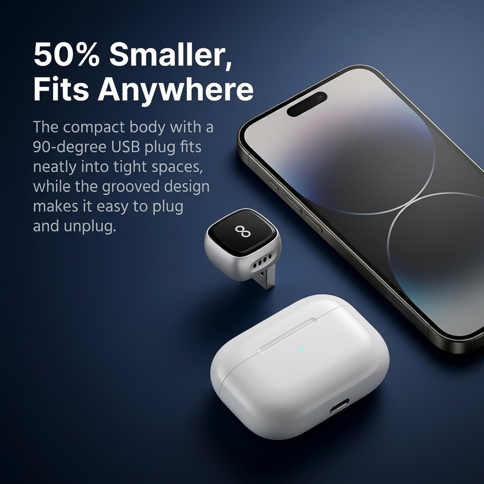 Apple and Android 2-in-1 wired-to-wireless CarPlay adapter, in-car connectivity converter, smart car system box