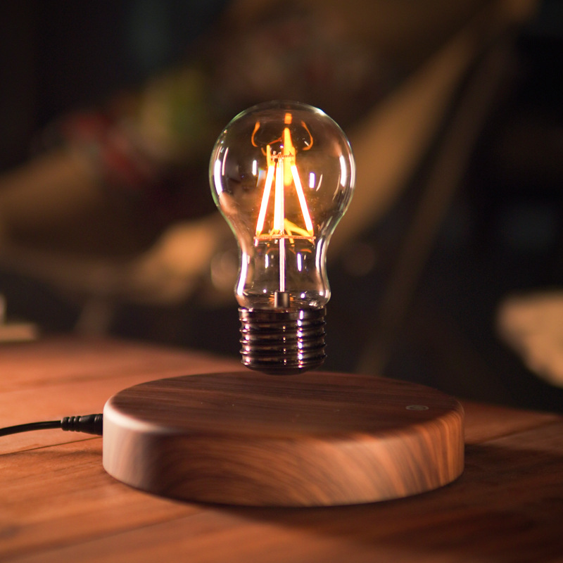 Magnetic Levitation Light Bulb Retro Night Light Hanging Creative Home Furnishings Business Gifts Can Be Invoiced Light Luxury