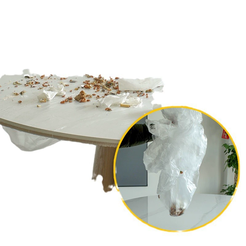 Disposable universal buckle tablecloth thickened waterproof PE tablecloth large food stall transparent elastic table cover