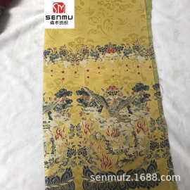 莲花与仙鹤织金妆花马面裙布料明制古装汉服 高精密色织定位提花