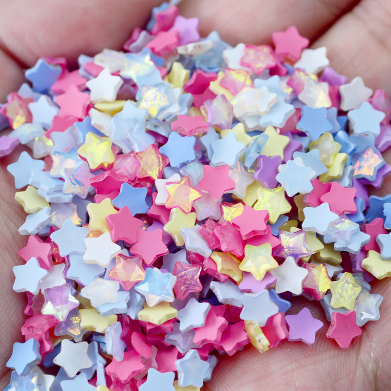 6mm Fine Glitter Five-Pointed Star Luminous Diamond Nail Art Accessories DIY Candy Color Hairpin Earrings Decorative Accessories Materials