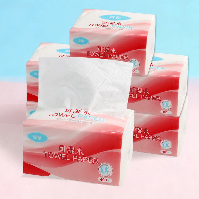 Genuine Facial Tissue, 6 Packs, 400 Sheets, Water-Resistant, Household Economical Pack, Commercial Printed Custom Logo Tissue