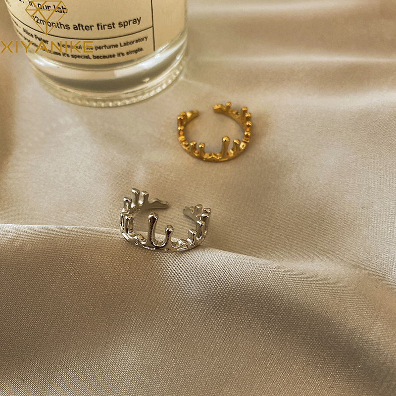 Korean version of the crownshaped opening adjustable irregular finger ringpicture2