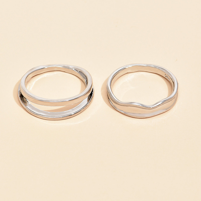 Wholesale Jewelry Simple Geometric Hollow Ring Set Nihaojewelry display picture 1