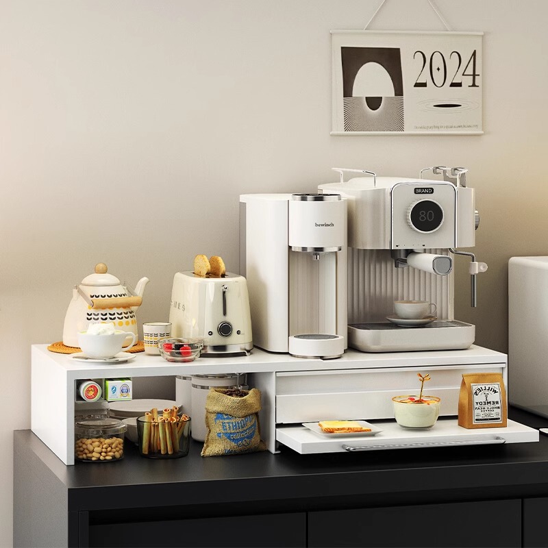 Desktop Coffee Machine Storage Rack Dustproof Coffee Utensils Storage Box Drawer Snack Storage Cabinet Wholesale Japan