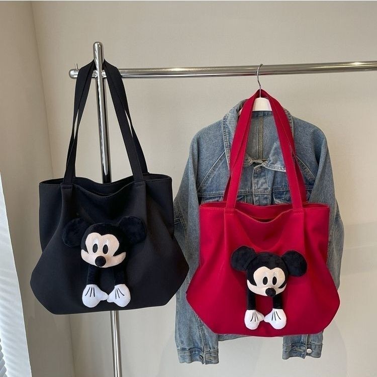 Large Capacity Cartoon Cute Shoulder Bag Mickey Tote Bag College Students Class Commuter Tote Bag Mummy Bag Cross-border