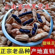 云南特产老品种富硒黑花生水果甜味带壳新货散装去壳紫黑皮花生米