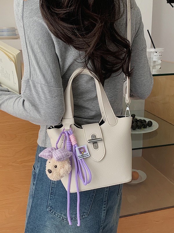 2026 nuevo estilo transfronterizo de alto valor exterior de moda de un solo hombro mochila de textura alta lichi patrón bolso de cubo de mano