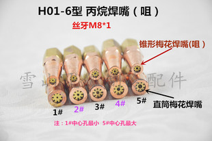 Factory direct oxygen acetylene welding nozzle 1#2#3#4#5# propane/gas nozzle plum blossom welding nozzle 9 hole welding