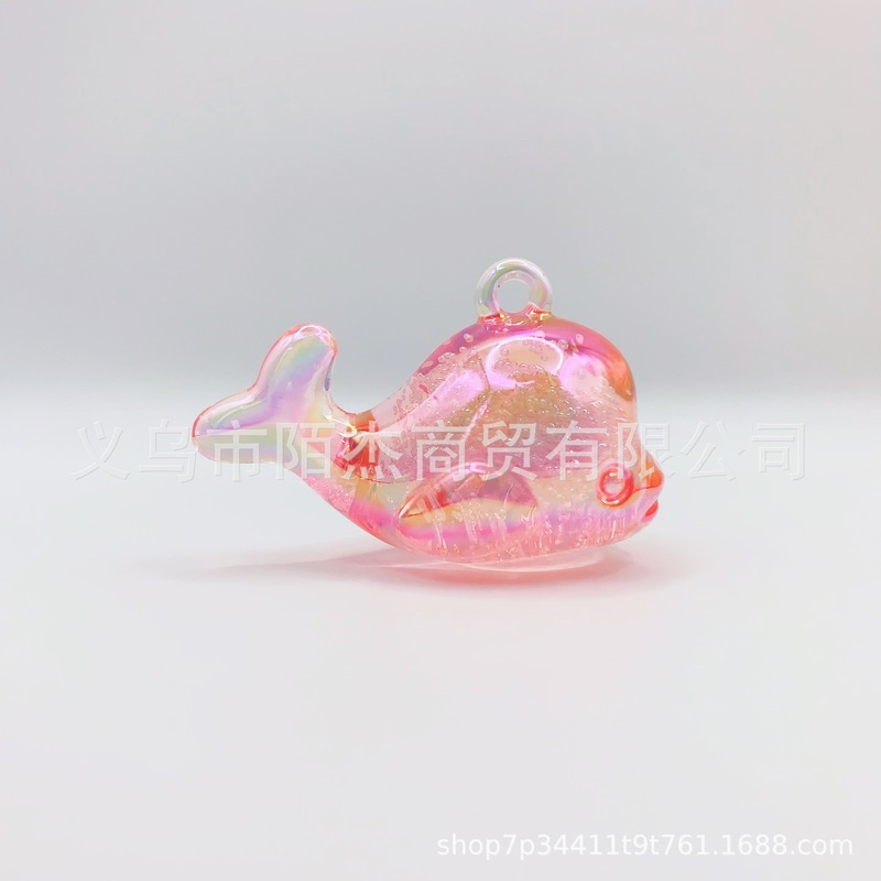 透明な泡小さなクジラカラフルなイルカメッキ ab カラーアクリル diy ペンダントキーホルダーバッグ装飾ブレスレットアクセサリー|undefined