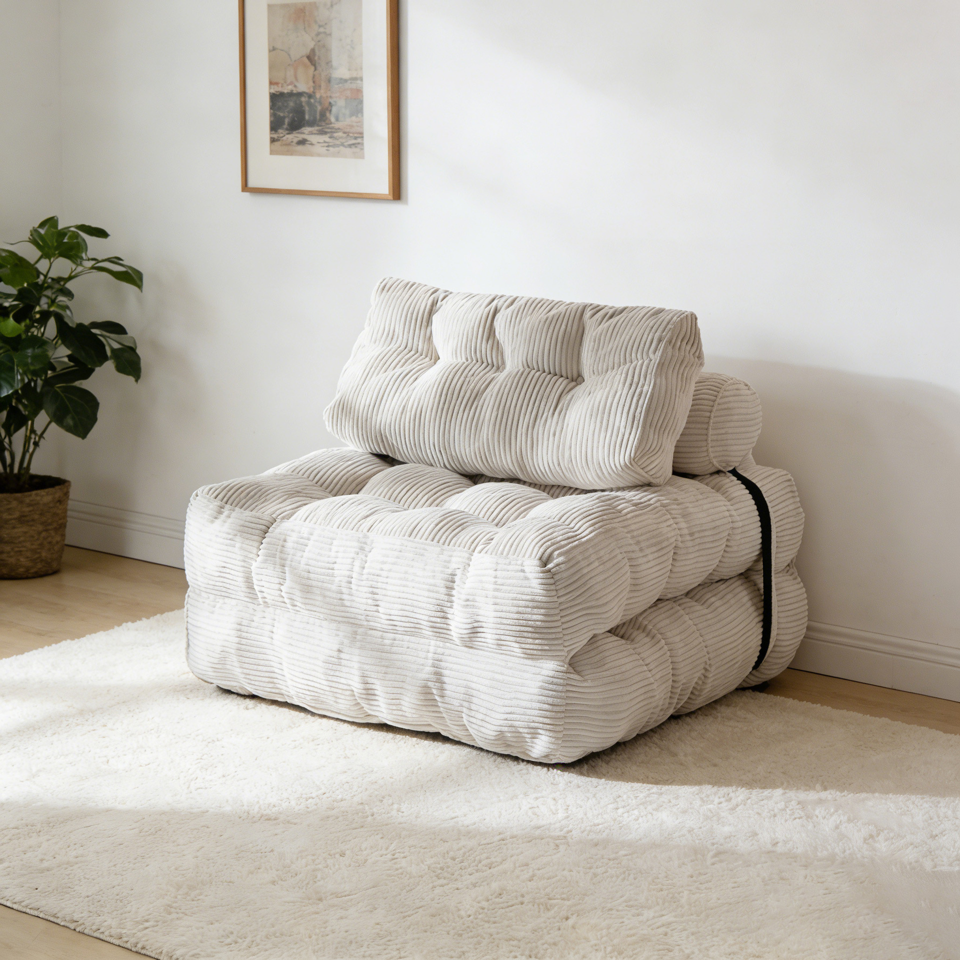 Amazon Cross-Border Compressed Vacuum Lazy Sofa Fabric Foldable Minimalist Modern Home Living Room Sofa Bed