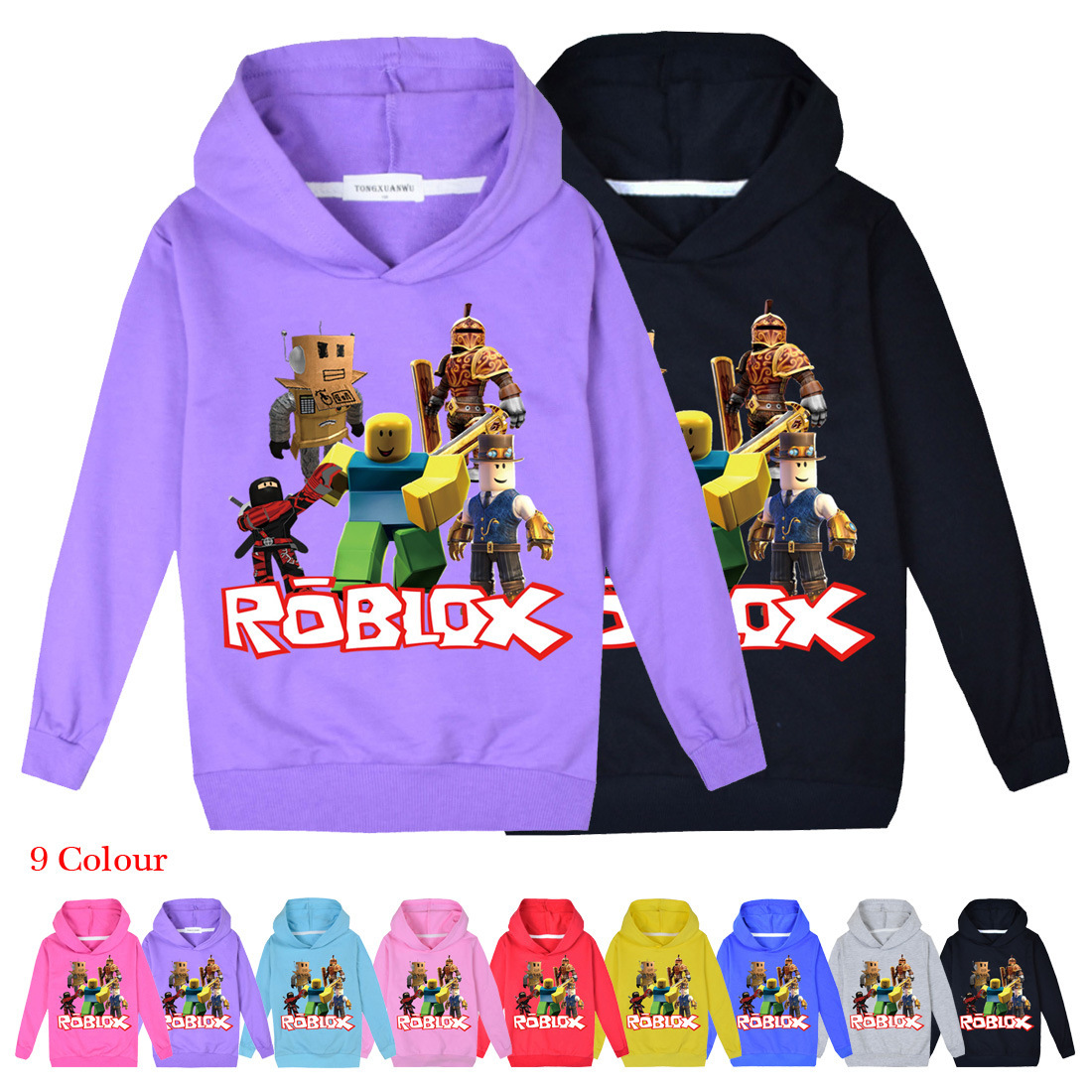 Foreign trade casual cartoon children's clothing big children's hoodie ROBLOX boys and girls hooded top sweater C364