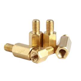 厂家六角铜螺母铜柱铁单头六角铜柱单通螺丝接线螺柱隔离柱M3